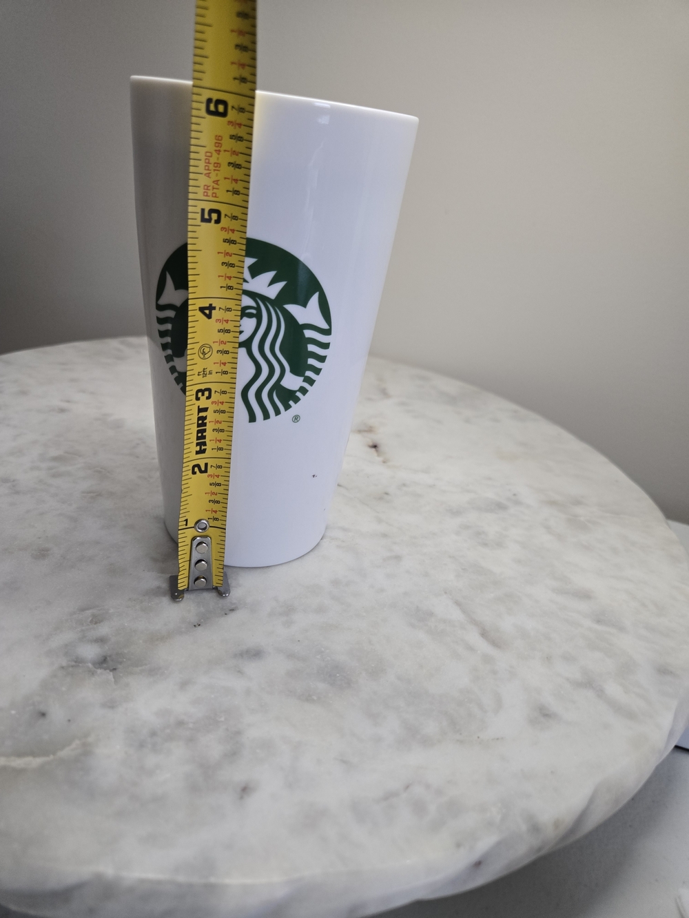 Starbucks White Ceramic Tumbler with Green Logo - Picture 4 of 5
